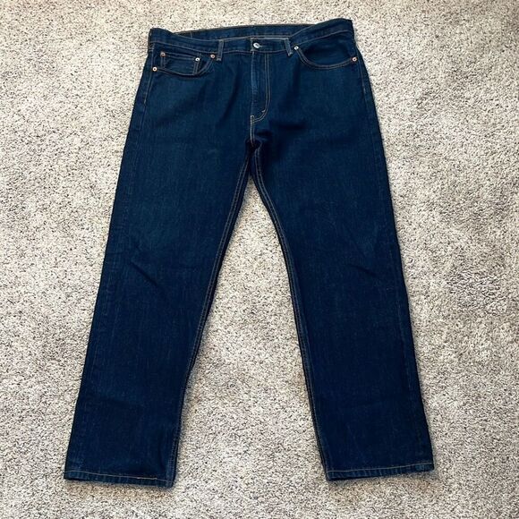 Levi’s 505 Regular Fit Dark Denim Jeans 40x32 - Picture 2 of 7